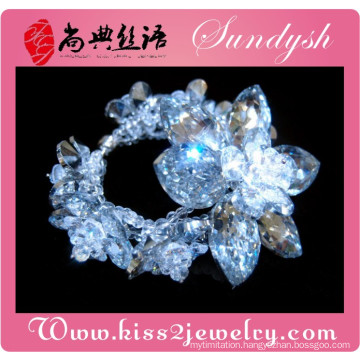 2014 Fashion Show Jewelry Bling Big Flower Crystal Stretch Bracelet